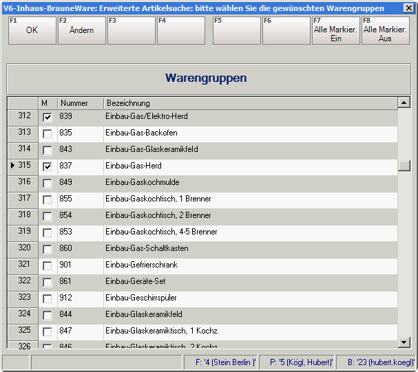 215EE-selektionszeile